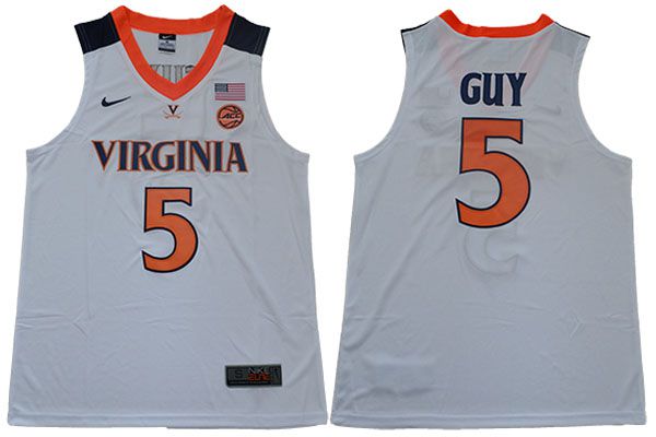 Men Virginia Cavaliers #5 Guy White Nike NBA NCAA Jerseys